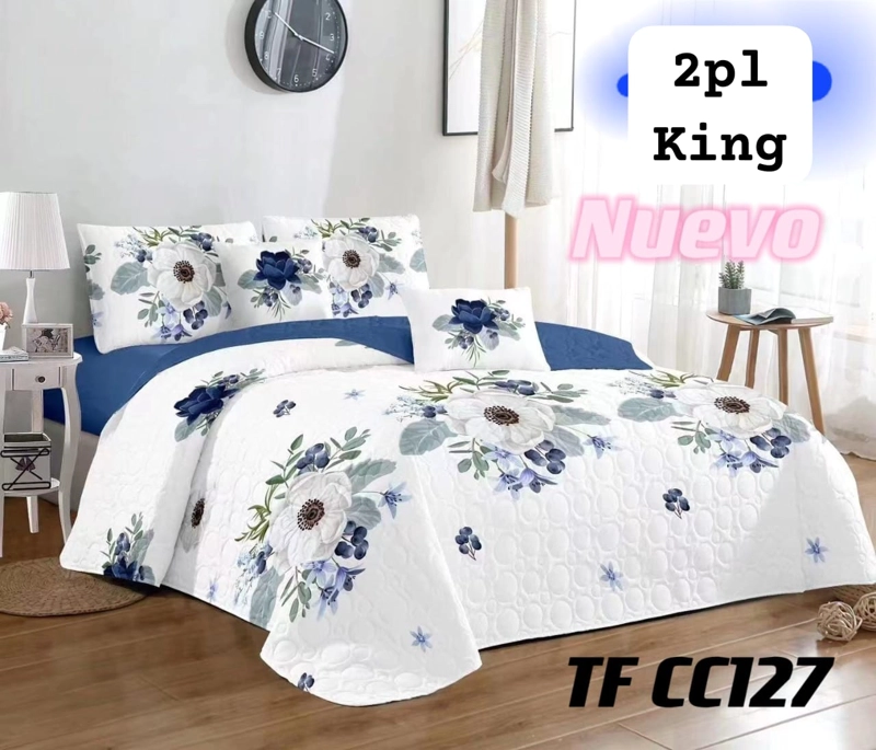 CUBRECAMA ANGELES DEL HOGAR 2 PLAZAS ESTAMPADO VERANO DISEÑOS - 1
