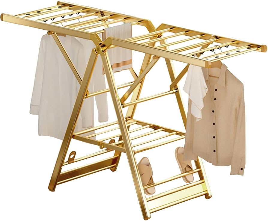 TENDEDERO COLGADOR DE ROPA PLEGABLE ACERO INOXIDABLE RESISTE - 1