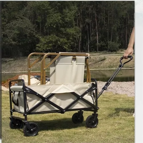 CARRO DE MANO GENÉRICA CARROS CAMPING AIRE LIBRE COLOR BEIGE - 4