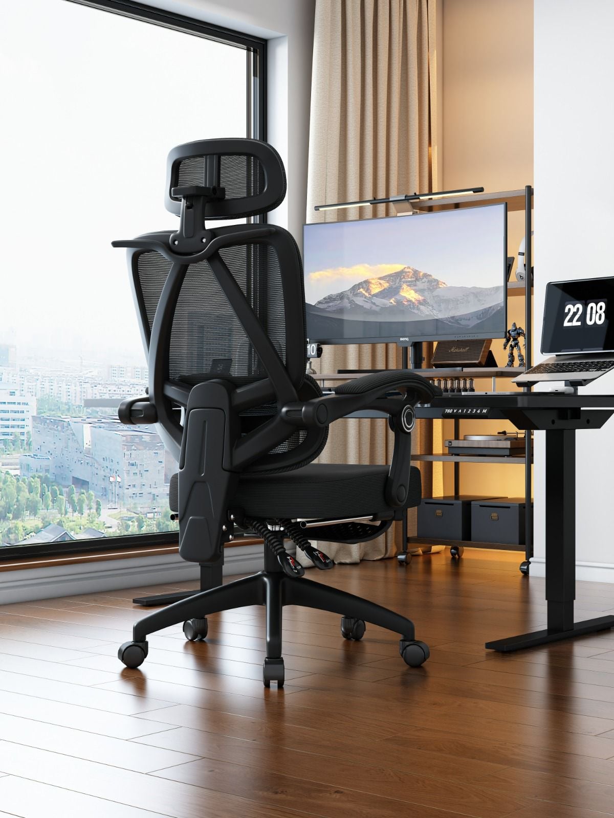 SILLA OFICINA ANGELES DEL HOGAR ERGONOMICA CON RESPALDO ESTILO NORDICO - 1