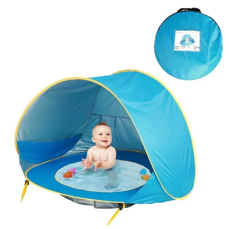 TIENDA CARPA ANGELES DEL HOGAR PLAYA BEBÉ PISCINA 2 EN 1 PROTECCIÓN SOLAR - 1