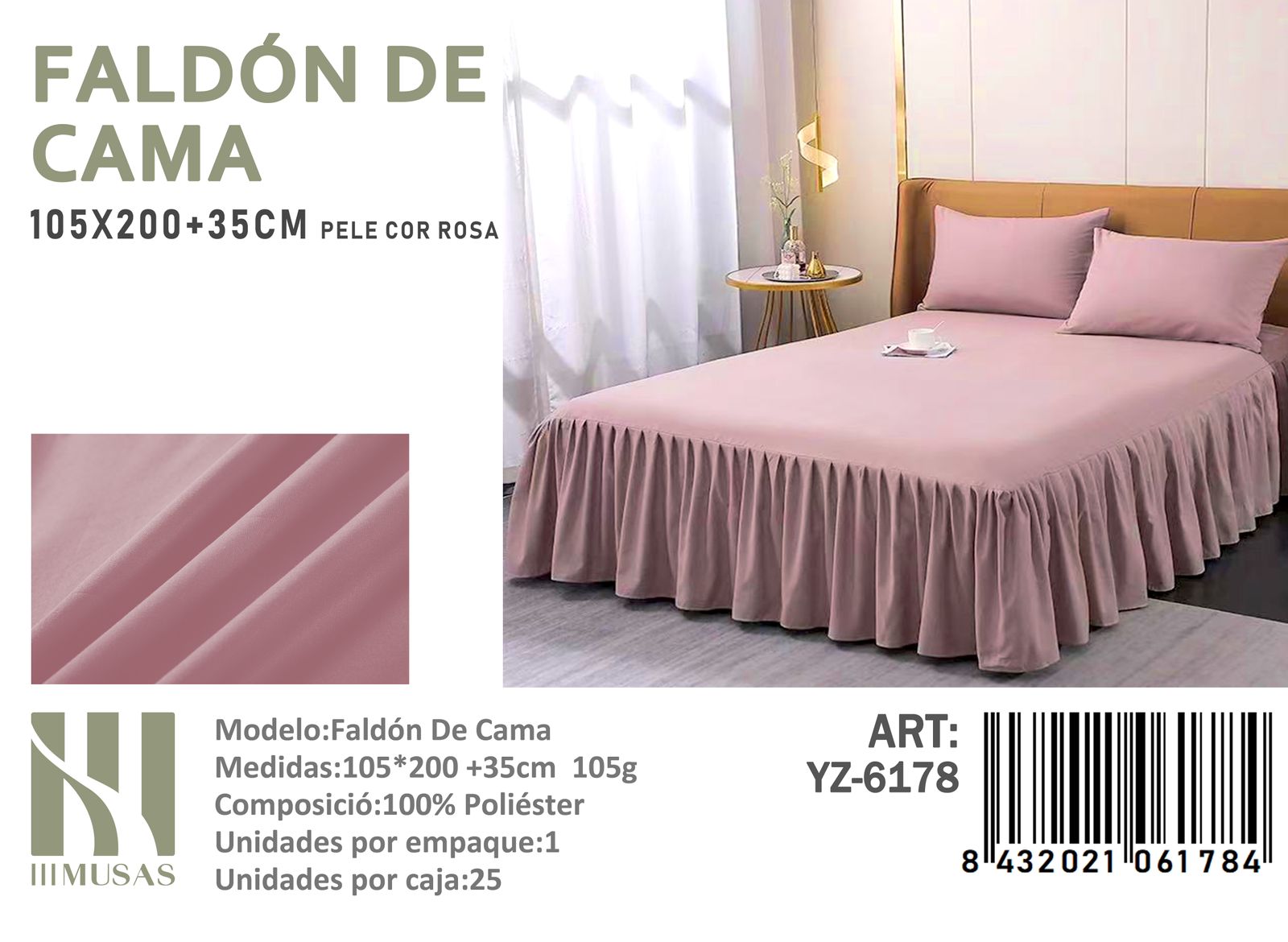 FALDÓN CAMA ANGELES DEL HOGAR 1.5 PLAZAS MEDIDA 105X200X35 - 1