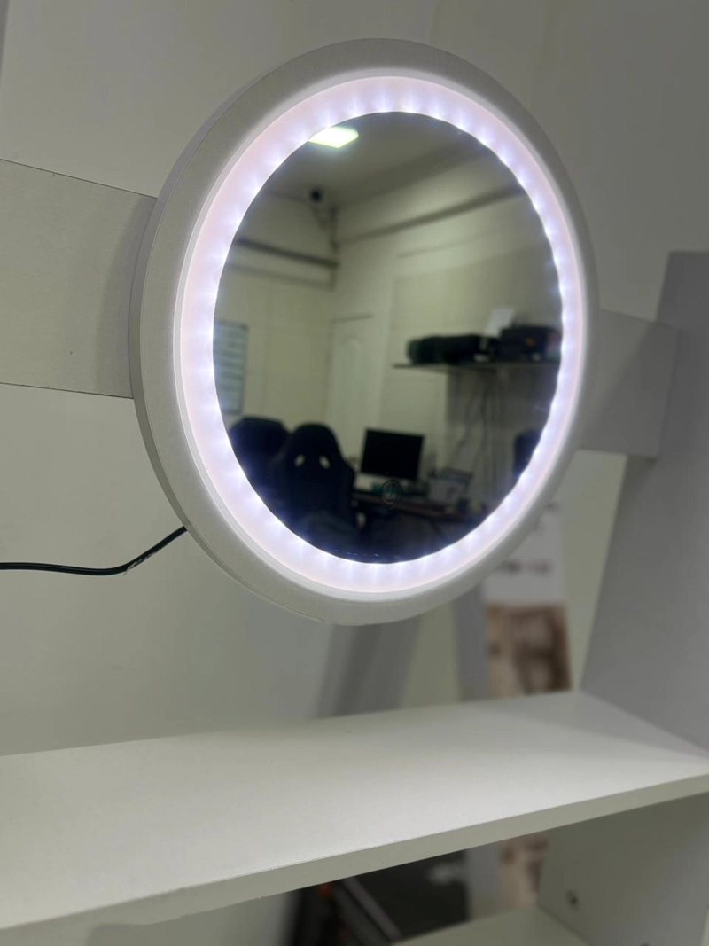 CÓMODA ANGELES DEL HOGAR BLANCO DORMITORIO LUCES LED JUEGO TOCADOR MODERNO 3 AJUSTES BRILLO - 4