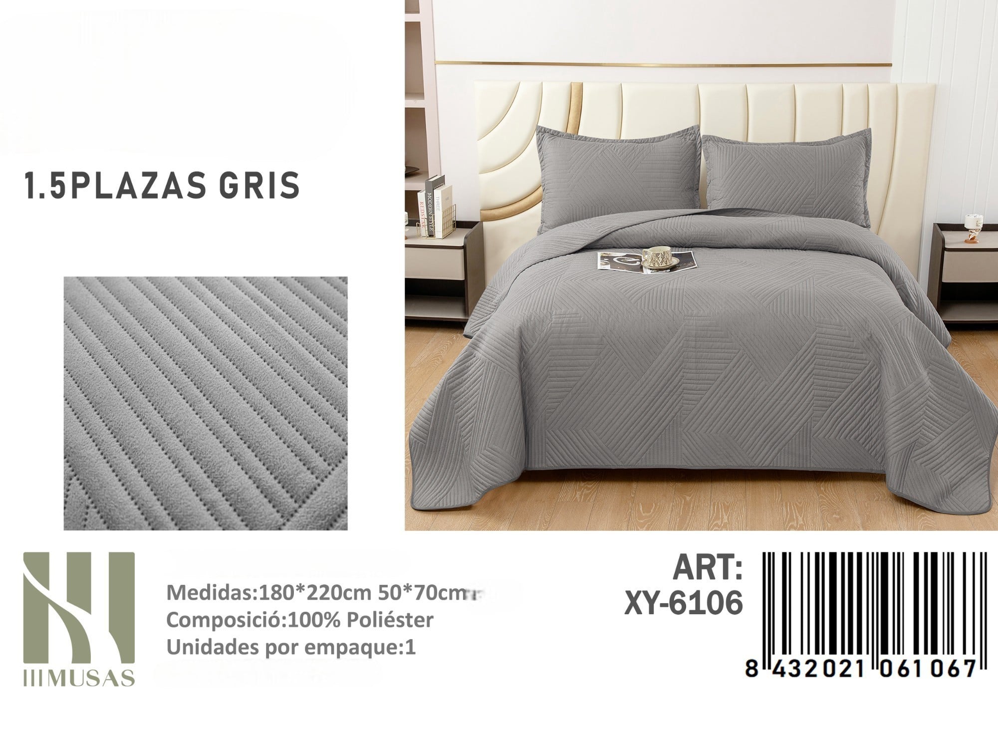 COBERTOR DE VERANO IMUSSA 1.5 180X210CM - 1