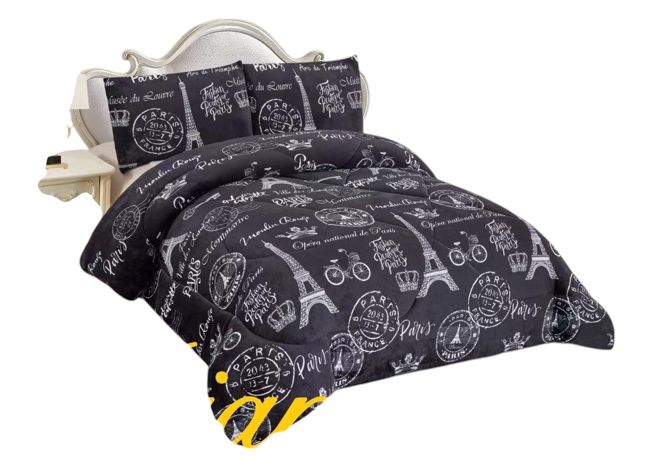 COBERTOR DE INVIERNO PLUSH CON DISEÑO 1.5 180X230 - 1