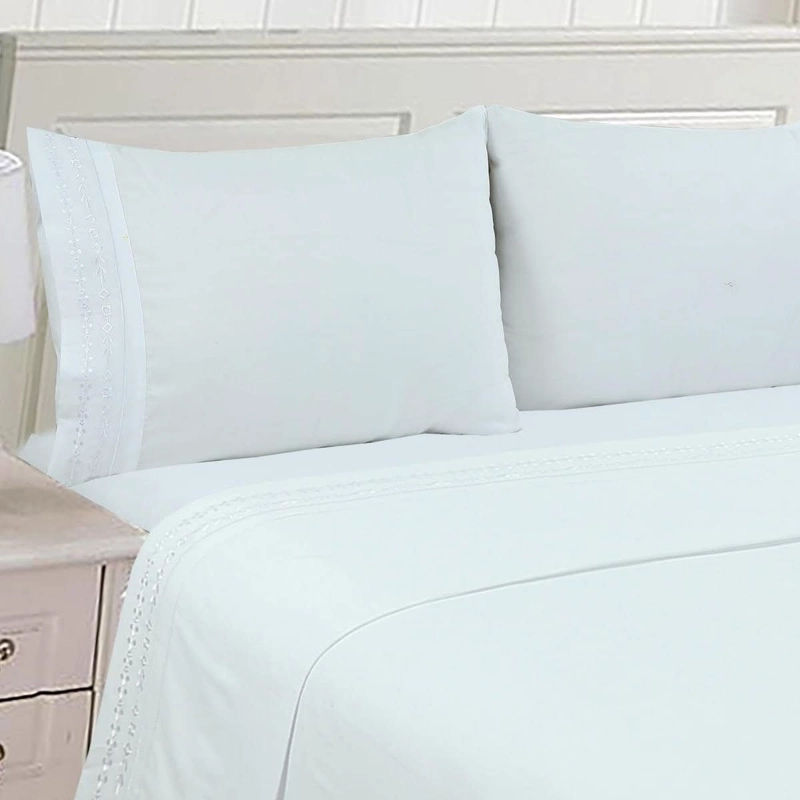 SABANA DE ALGODON BORDADA SUPER KING BLANCO 290x275cm - 2