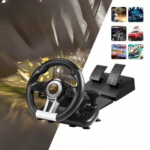 ANGELES DEL HOGAR VOLANTE GAMER PEDALES + PALANCA PNX DE LUJO