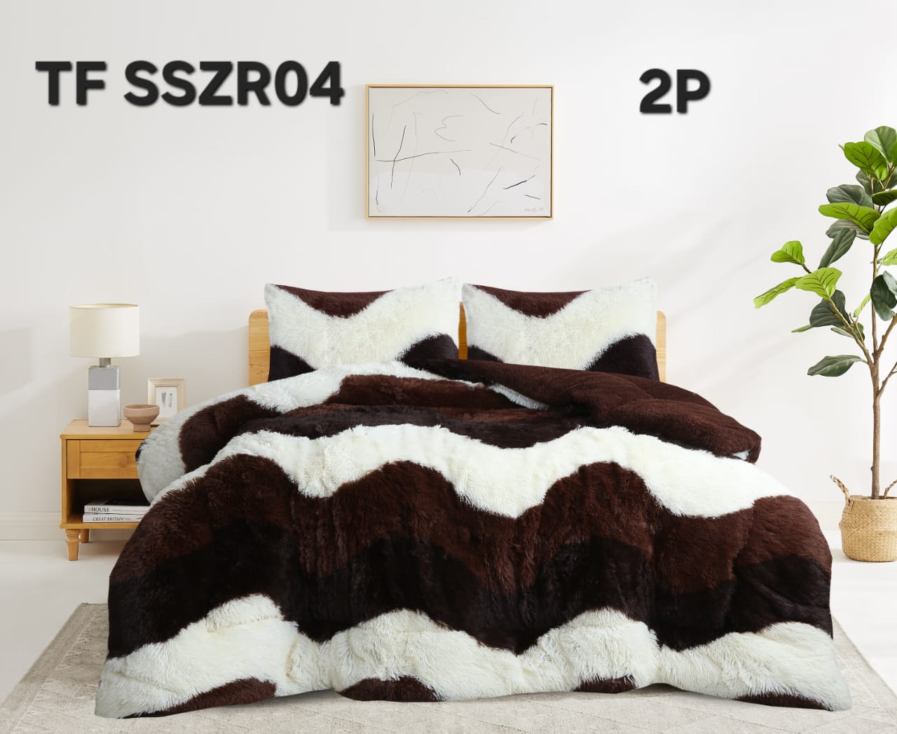 COBERTOR DE INVIERNO PELUDO CON DISEÑO 2P - 1