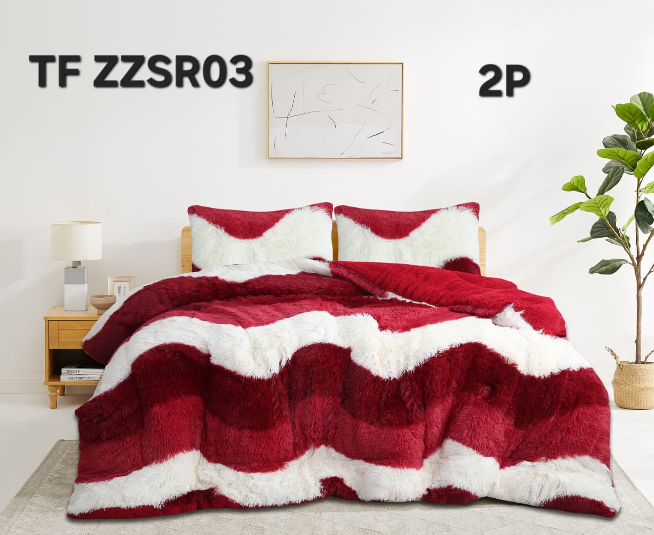 COBERTOR DE INVIERNO PELUDO CON DISEÑO 2P - 1