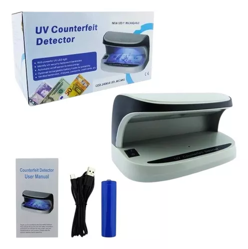 DETECTOR DE BILLETES FALSOS RECARGABLE MODELO LUZ UV. - 1