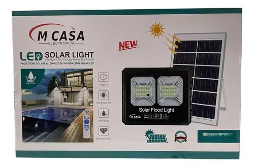 REFLECTOR SOLAR MCASA LED LUZ BLANCA EXTERIOR CARCASA NEGRO 300W - 1