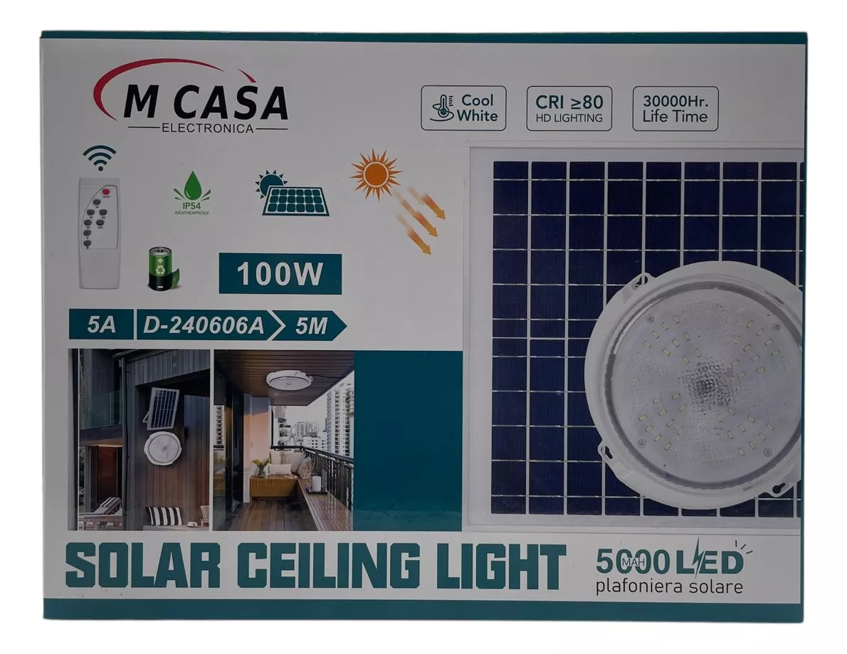 LAMPARA PLAFON REDONDA DE TECHO SOLAR 300W. BLANCO FRIO - 2