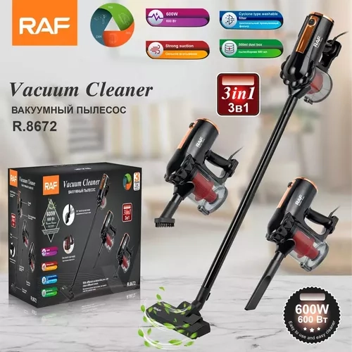 ASPIRADORA 3 EN 1 NUEVO DISEÑO POTENTE 600W RAF R.8672 NEGRO - 1