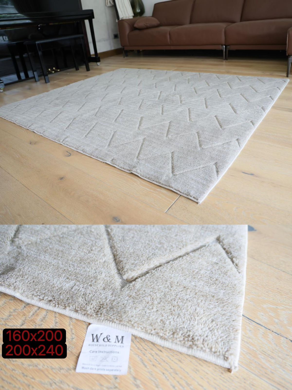 ALFOMBRA ANTIDESLIZANTE DE ALGODON 160X200CM - 1