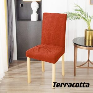 PACK DE 6 FUNDAS CUBRE SILLAS DISEÑO HOJAS - 1