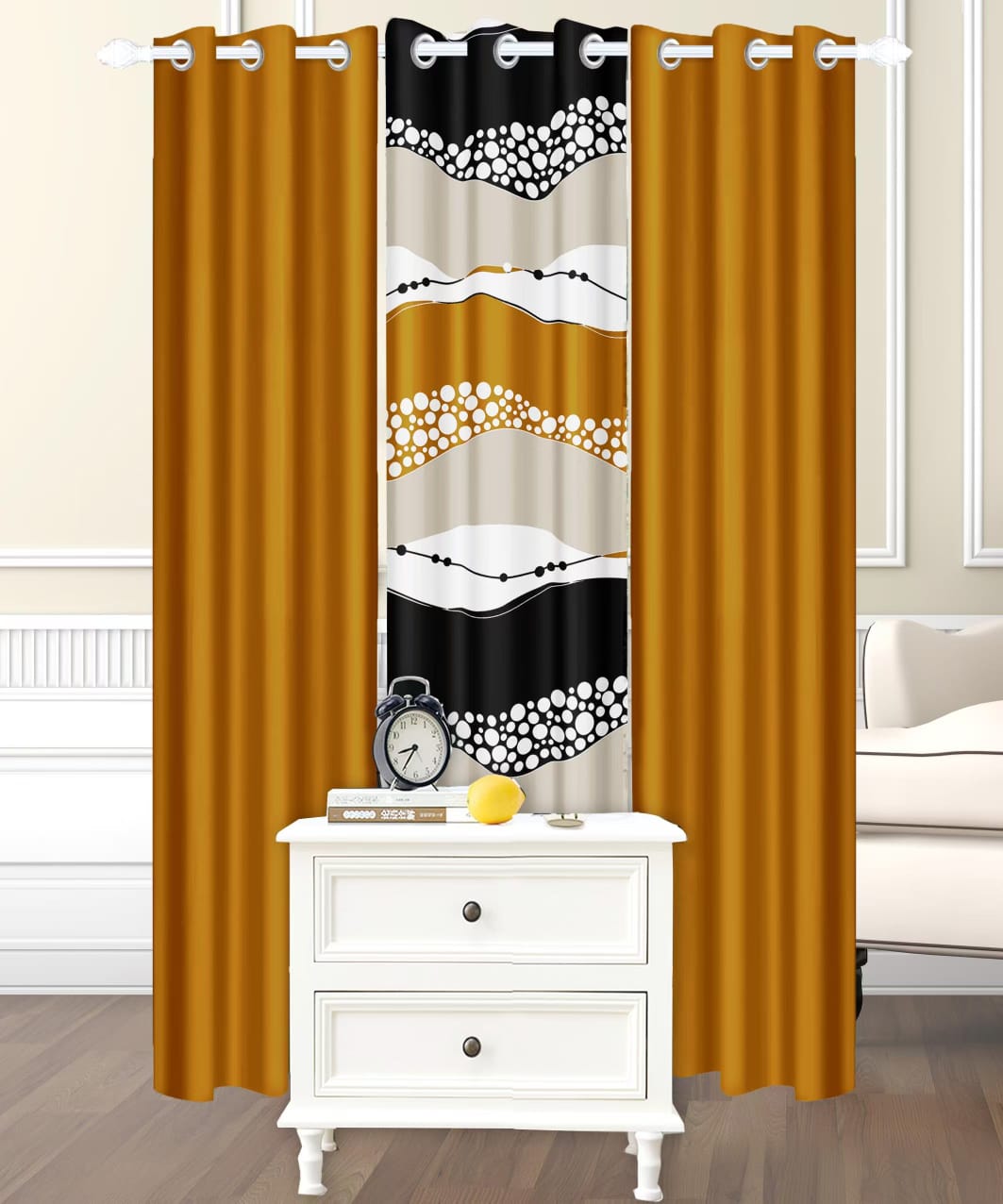 CORTINAS DE ALGODON 3 PAÑOS 97X220CM - 1