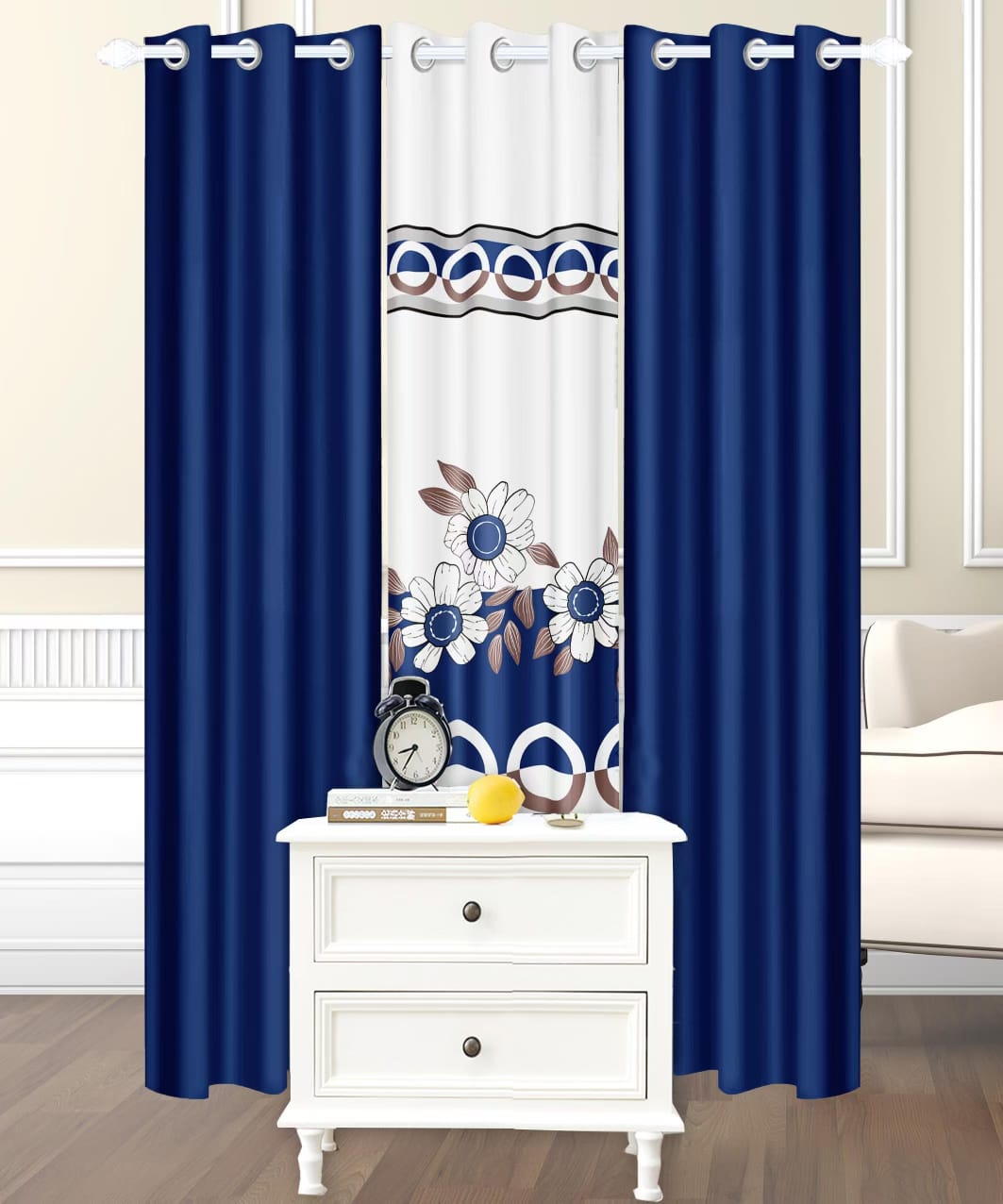 CORTINAS DE ALGODON 3 PAÑOS 97X220CM - 1
