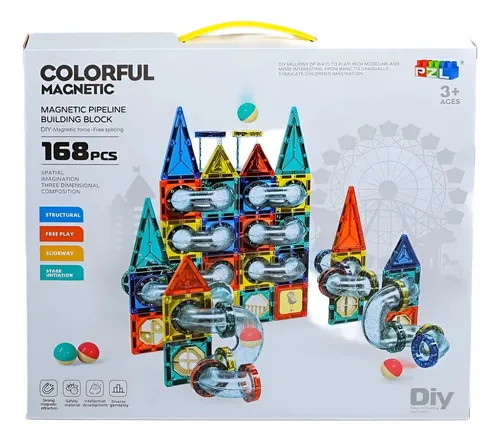 JUEGO MAGNÉTICO DE CONSTRUCCIÓN 168 PIEZAS PARA NIÑOS - 1