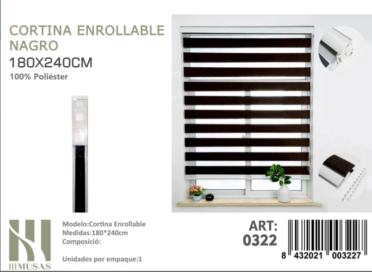 CORTINA ROLLER DUO LISA 180CM X 240CM - 1