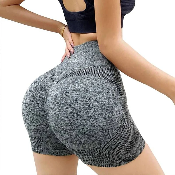 CALZAS DEPORTIVAS CORTAS SIN COSTURA EFECTO PUSH UP - 1