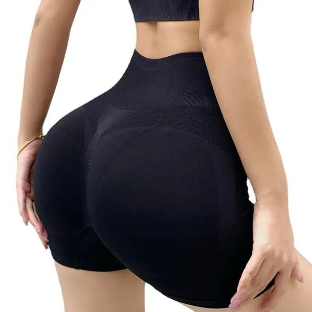 CALZAS DEPORTIVAS CORTAS SIN COSTURA EFECTO PUSH UP - 1