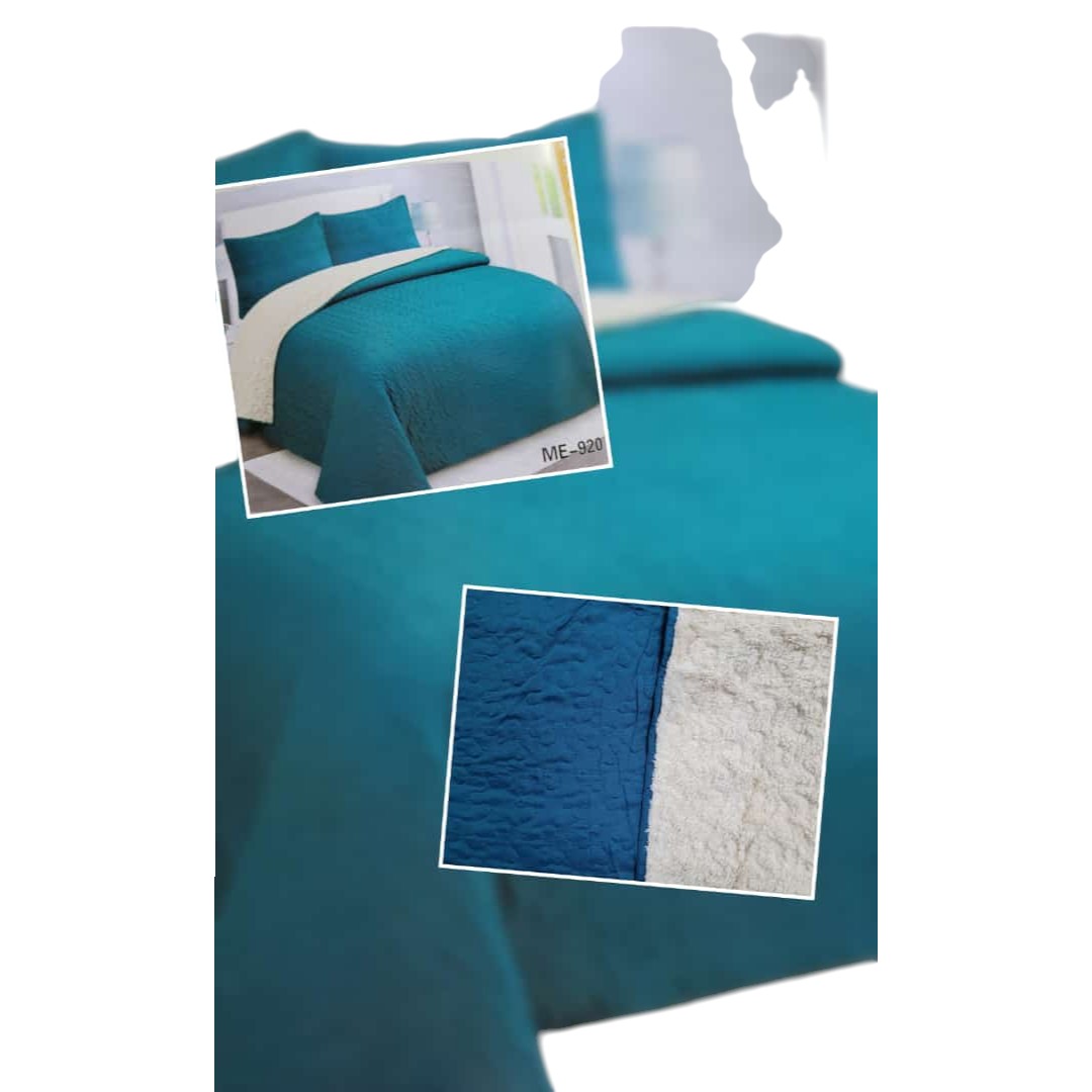 CUBRECAMA QUILT CON CHIPORRO UNICOLOR 2 PLAZAS - 1