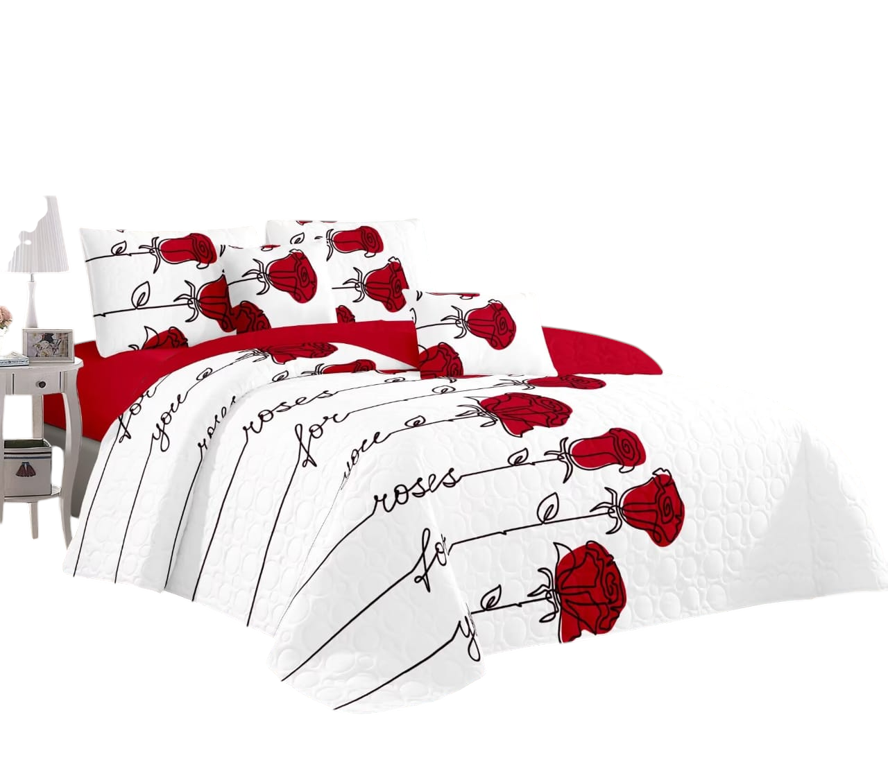CUBRECAMA QUILT DE VERANO CON DISEÑO TF PLAZA Y MEDIA - 1