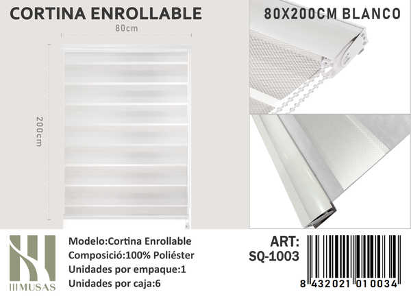 CORTINA ROLLER DIA Y NOCHE 80X200 CM - 1