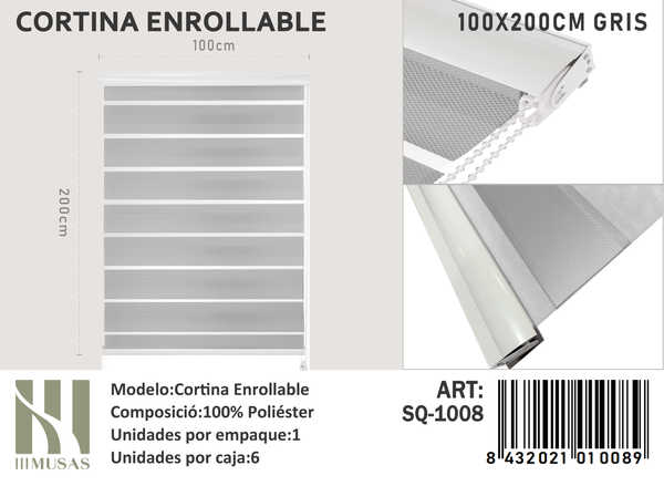 CORTINA ROLLER DIA Y NOCHE 100X200 CM - 1
