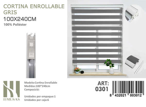 CORTINA ROLLER DIA Y NOCHE 100X240 CM - 1