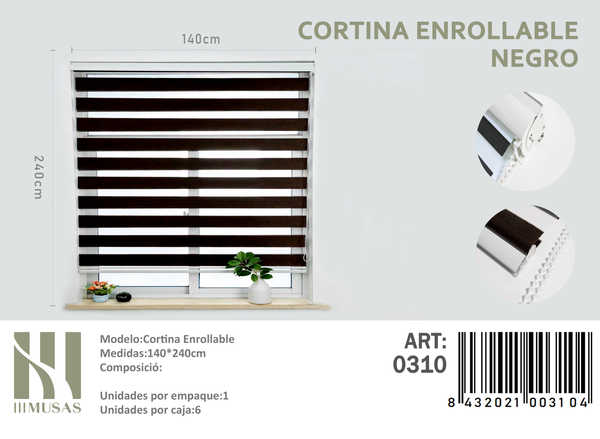 CORTINA ROLLER DIA Y NOCHE 140X240 CM - 1