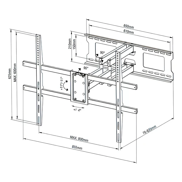 SOPORTE DE TV GRANDE DE 45 A 100 PULGADAS D10 - 3
