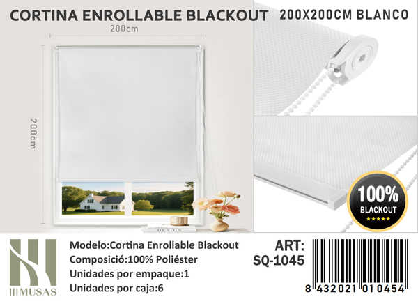CORTINA ROLLER BLACKOUT 200X200CM - 1