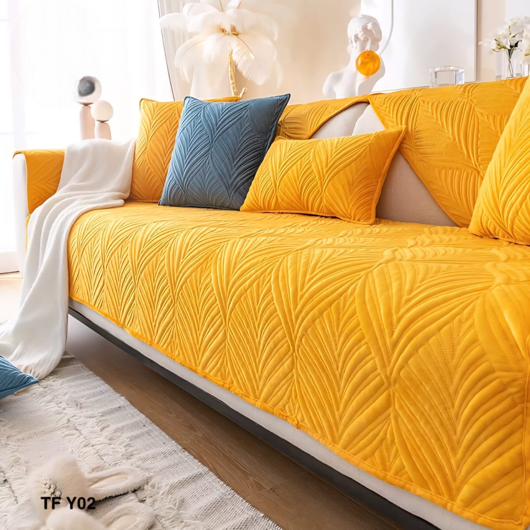 FUNDA DE SOFA MAT BORDADOS 3C 70X180CM - 1