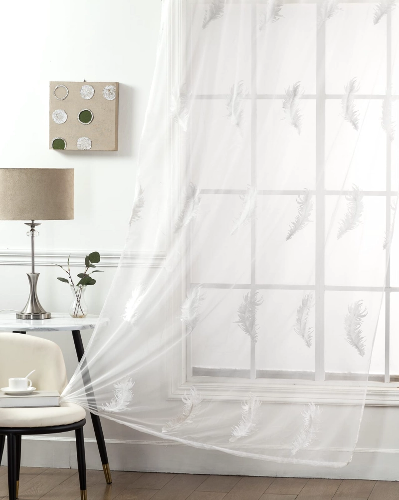 CORTINA VELO VISILLO BORDADO 140 X 230 CM 2 PAÑOS - 1