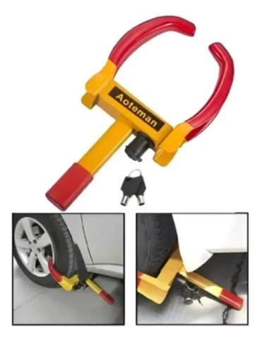 TRABA RUEDAS GRANDE PITBULL ANTIRROBO AUTO AJUSTABLE - 1