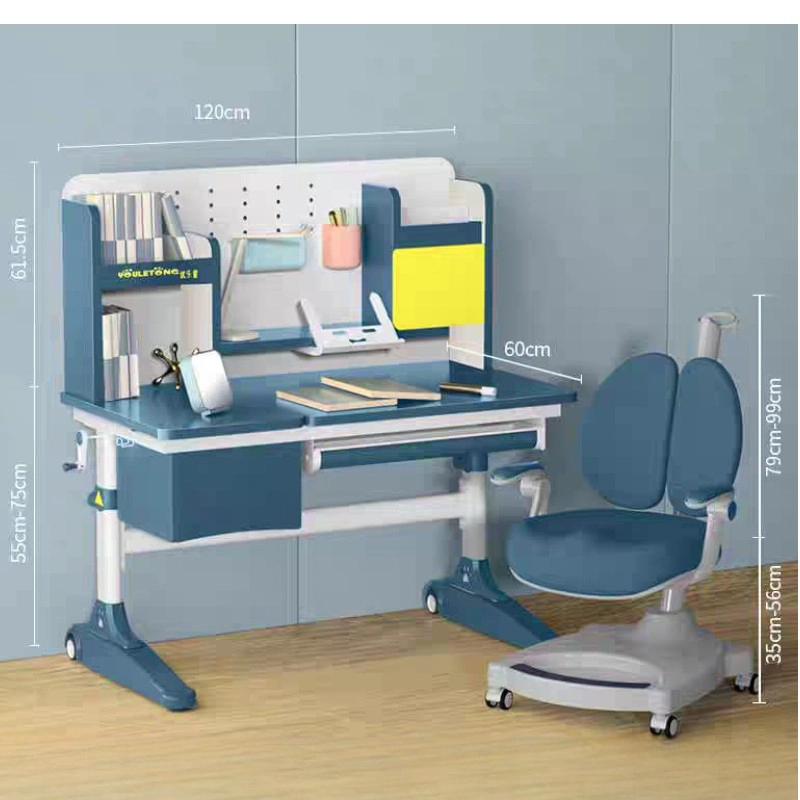 ESCRITORIO INFANTIL AJUSTABLE EN ALTURA CON SOPORTE Y SILLA - 1