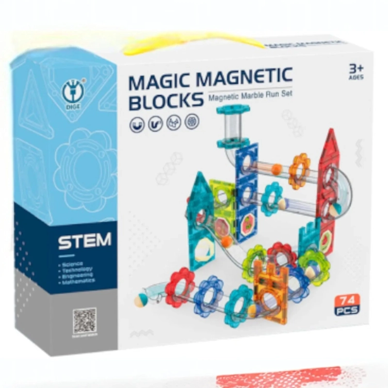 BLOQUES MAGNE TICOS STM DIDACTICOS MAGIC CAJA 74 PIEZAS - 1