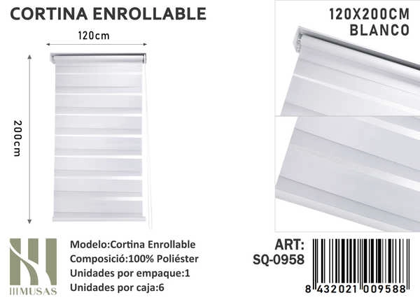 CORTINA ENROLLABLE IMUSSA 120X200CM - 1