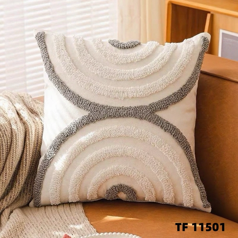 FUNDA DE COJIN BOHO TEJIDA DECORATIVA 45X45CM - 1