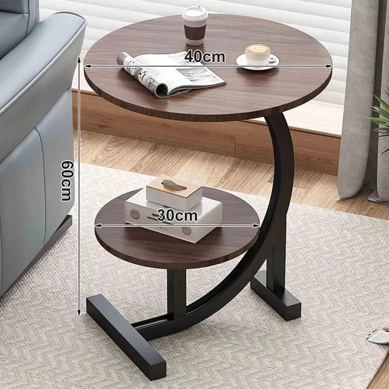 MESA DE CENTRO AUXILIAR DECORATIVA LIVING DECORATIVA DOBLE MARRON - 1