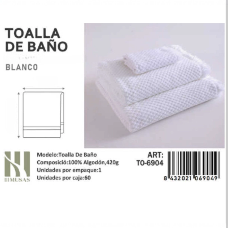 TOALLAS 100% ALGODON CON DETALLES BORDADOS 70X140 - 1