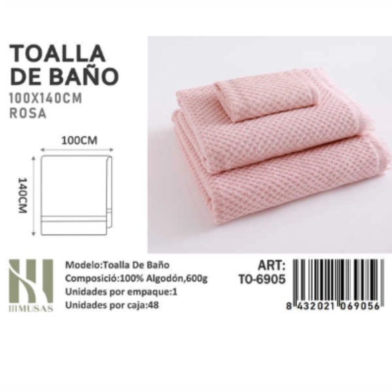 TOALLAS 100% ALGODON CON DETALLES BORDADOS 100X140CM - 1