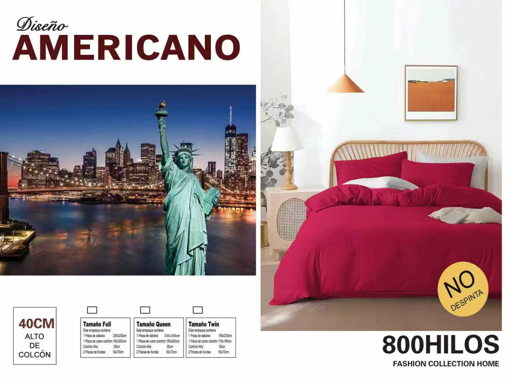JUEGO DE SABANAS KING ALGODON 800 HILOS MODELO AMERICANO - 1