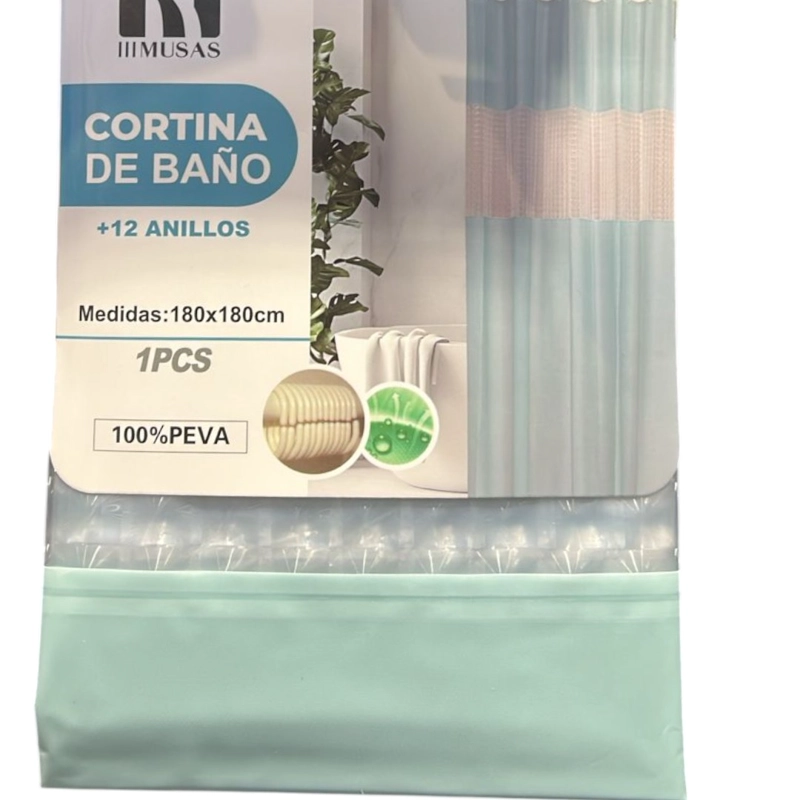 CORTINA DE BAÑO IMPERMEABLE 180X180CM - 2
