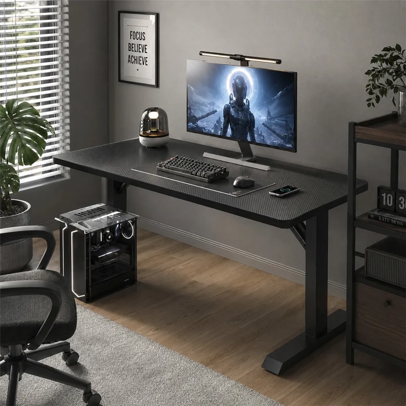 ESCRITORIO GAMER 120 CM NEGRO – SOPORTE HASTA 80 KG, DISEÑO MODERNO Y ESTABLE - 3
