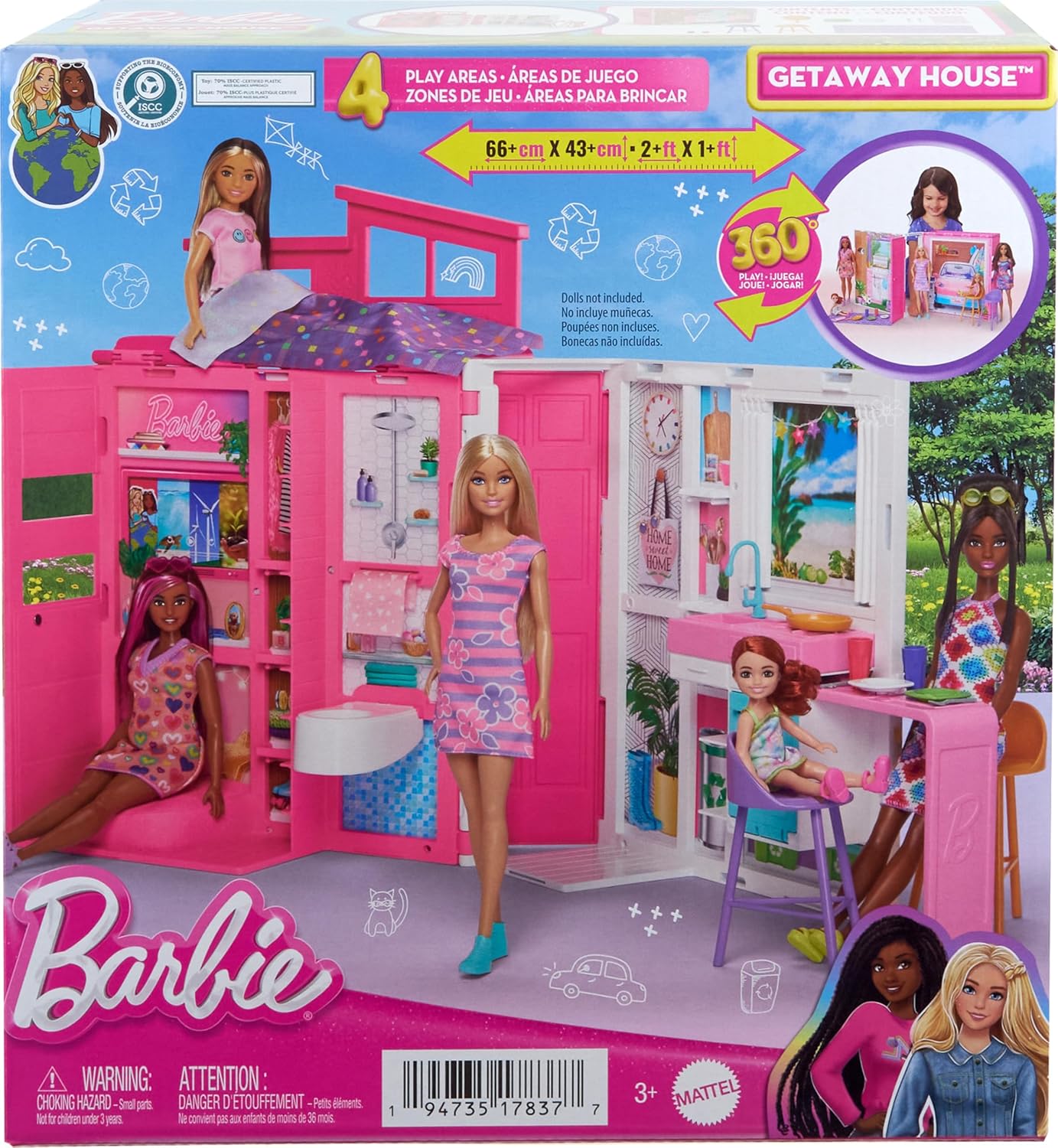 BARBIE CASA DE MUÑECAS GLAM CON MUÑECA JUEGO DE 360 GRADOS - 7
