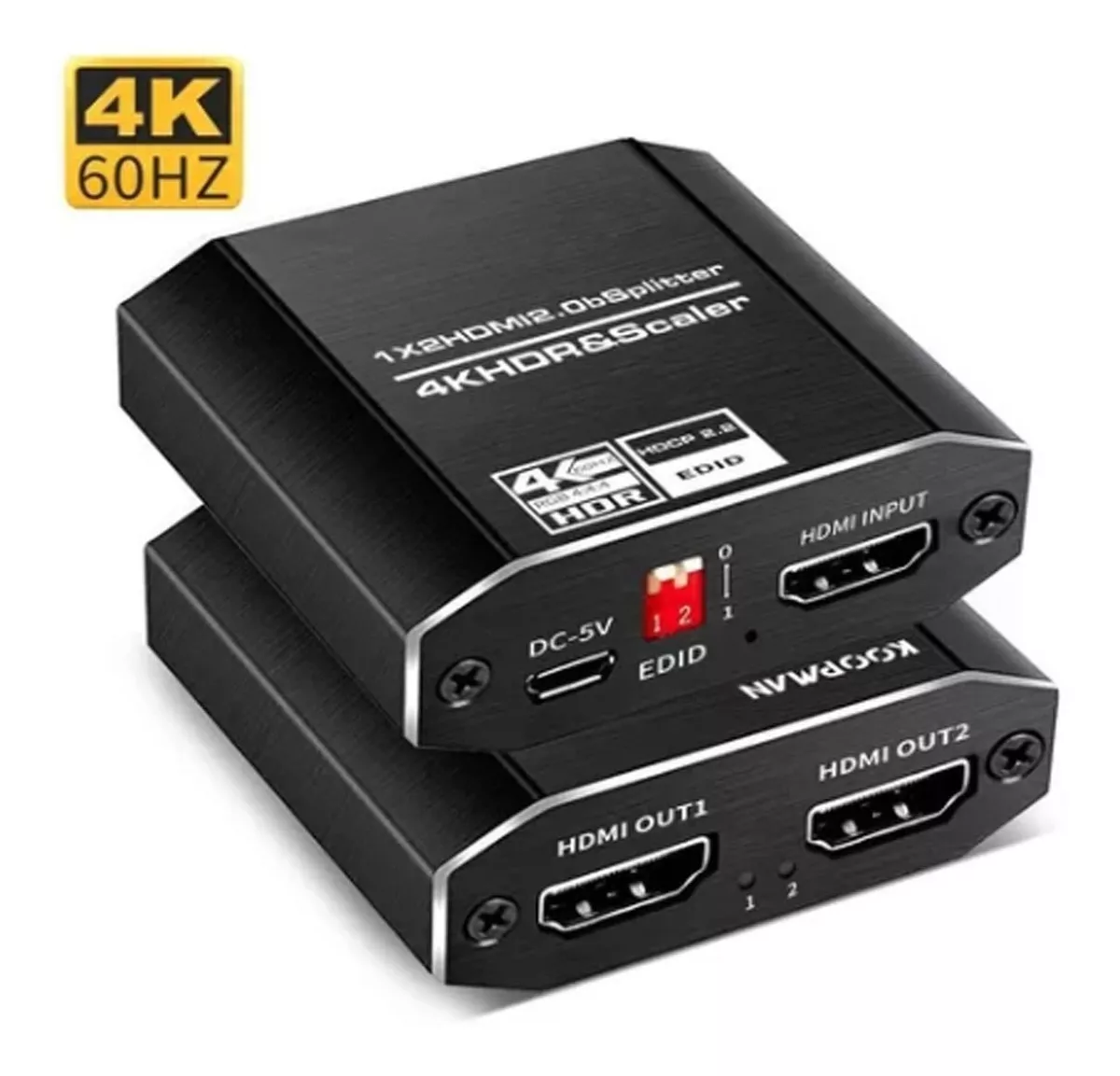 SPLITTER FERIATECNO HDTV AMPLIFICADO 2 SALIDAS 2.0, 4K - 2
