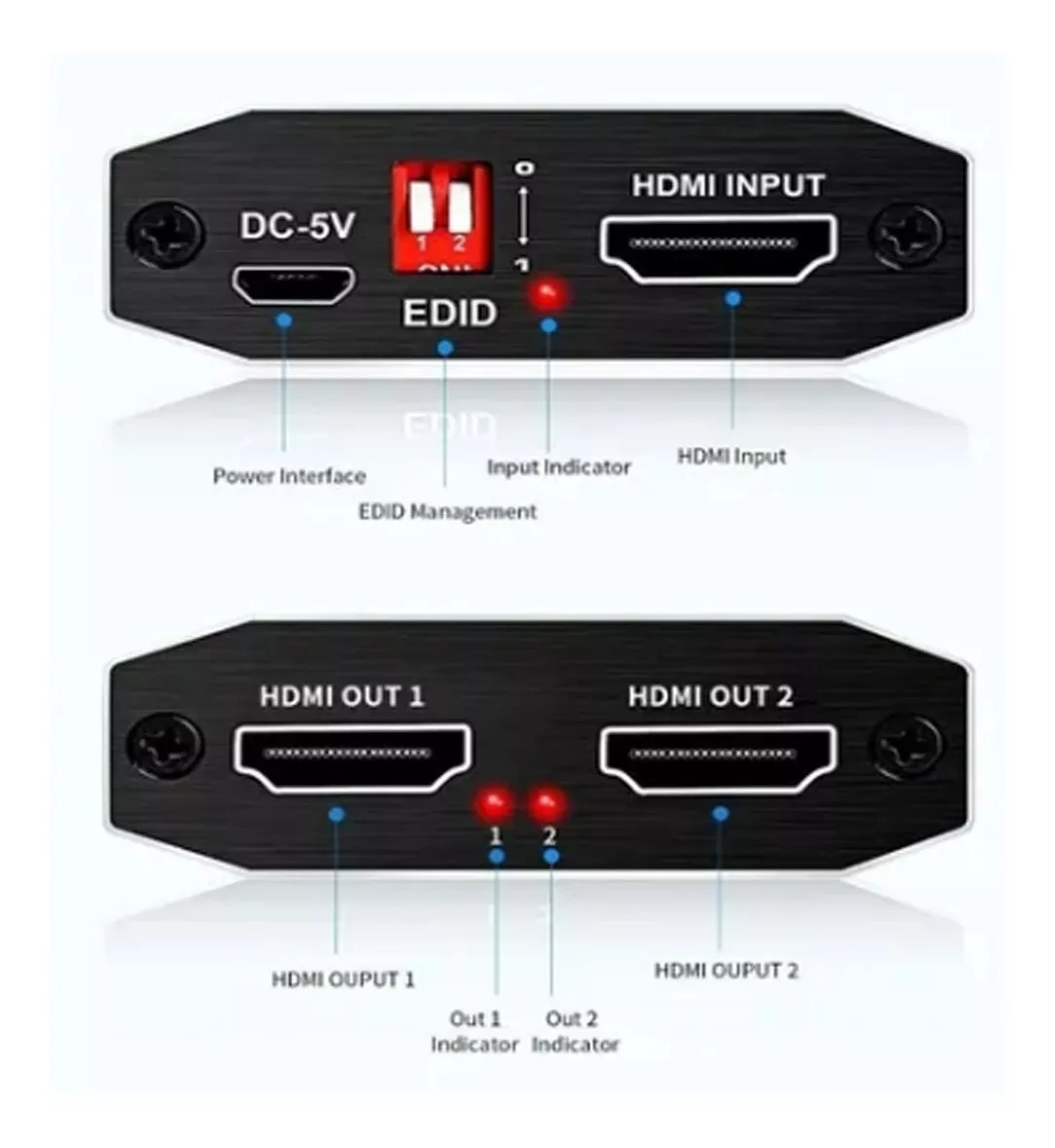 SPLITTER FERIATECNO HDTV AMPLIFICADO 2 SALIDAS 2.0, 4K - 3