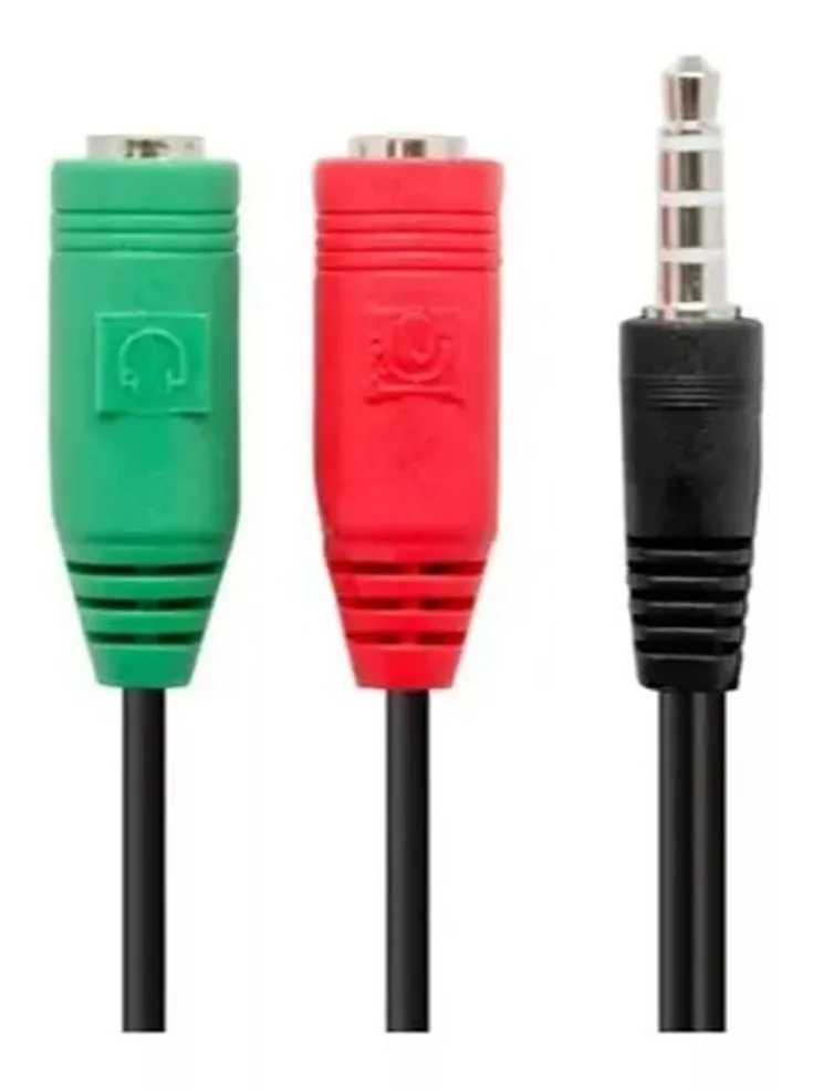 SPLITTER FERIATECNO STEREO 3.5MM MACHO A 2 HEMBRA AUDIFONO Y MICRÓFONO - 2